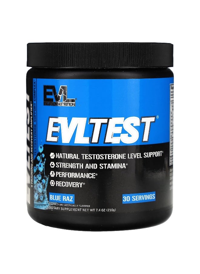 EVLution Nutrition, EVLTest, Blue Raz, 7.4 oz (210 g)