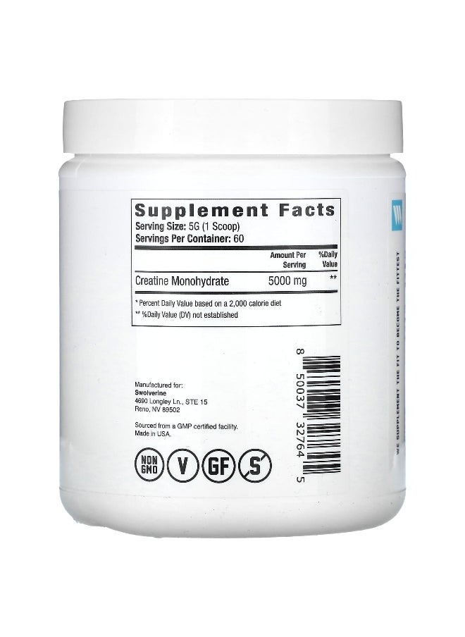 Swolverine, Creatine Monohydrate, Unflavored, 10.58 oz (300 g)