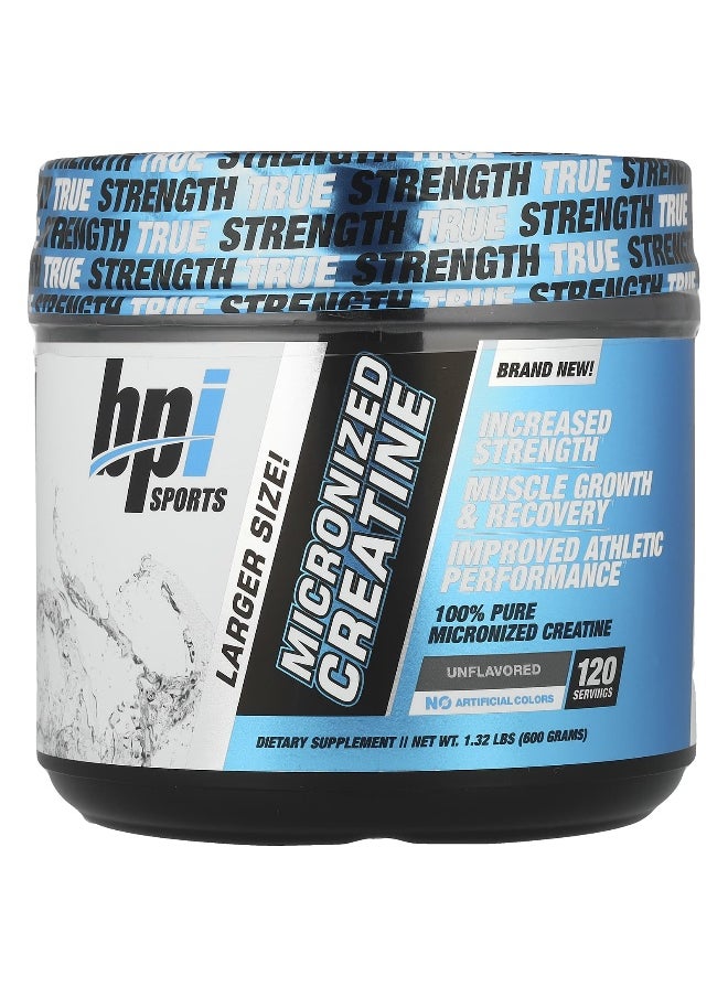 BPI Sports, Micronized Creatine, Unflavored, 1.32 lbs (600 g)