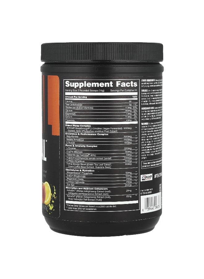 Animal, Pre Workout Primal™ Powder, Wick'd Peach, 1.04 lb (475 g)