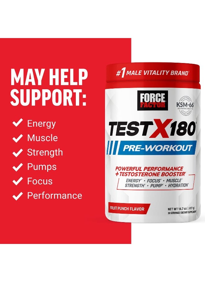 Force Factor, Test X180® Pre-Workout, Fruit Punch, 14.7 oz (417 g)