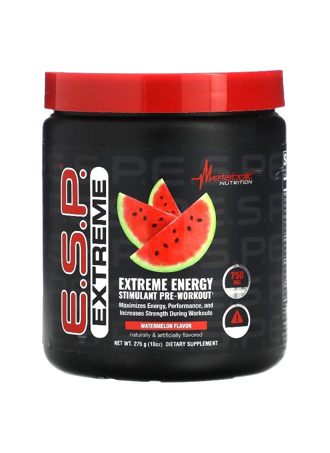 Metabolic Nutrition, E.S.P. Extreme Energy Stimulant Pre-Workout, Watermelon, 10 oz (275 g)