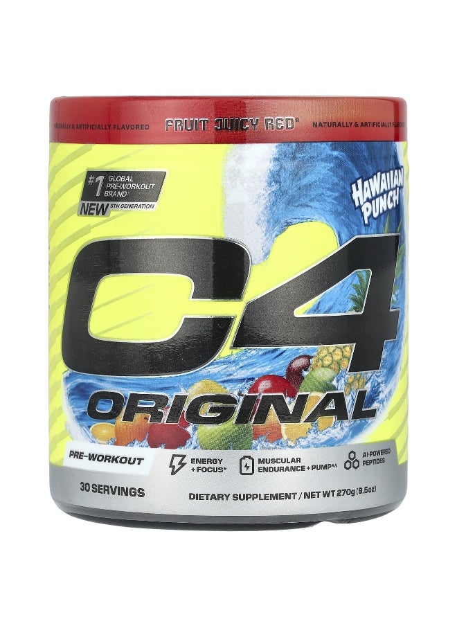 C4 / Cellucor, C4 Original, Pre-Workout, Hawaiian Punch®, Fruit Juicy Red®, 9.5 oz (270 g)