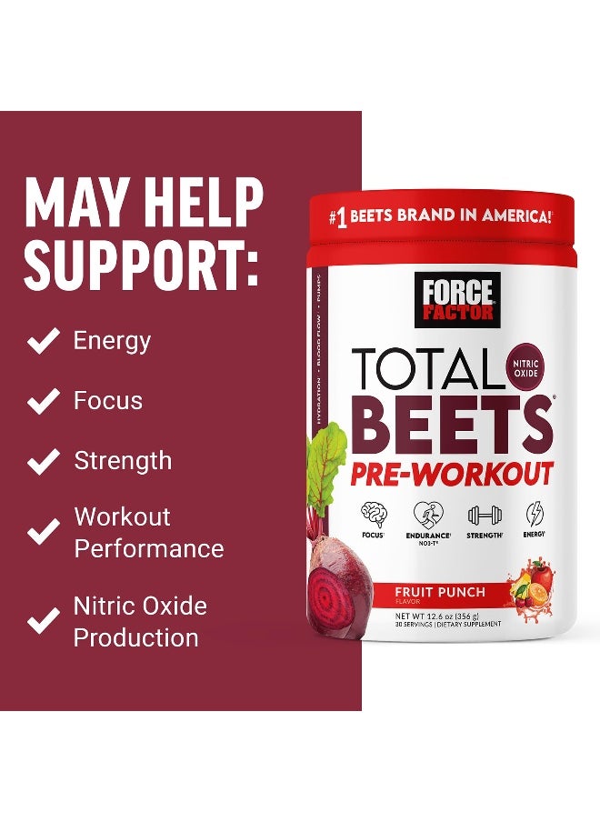 Force Factor, Total Beets®, Pre-Workout, Fruit Punch, 12.5 oz (354 g)