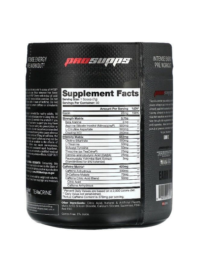 ProSupps, Hyde Xtreme, Intense Energy Pre Workout, Sucker Punch, 7.4 oz (210 g)