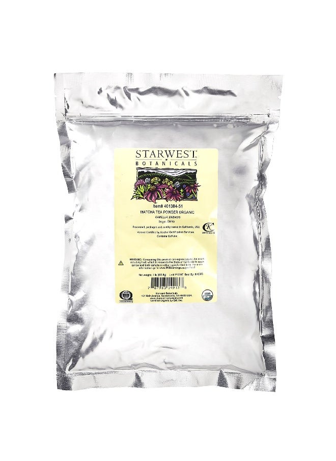 Starwest Botanicals, Organic Matcha Tea Powder, 1 lb (453.6 g)