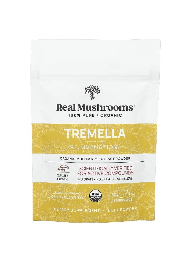 Real Mushrooms, Tremella, Organic Mushroom Extract Powder, 2.12 oz (60 g)