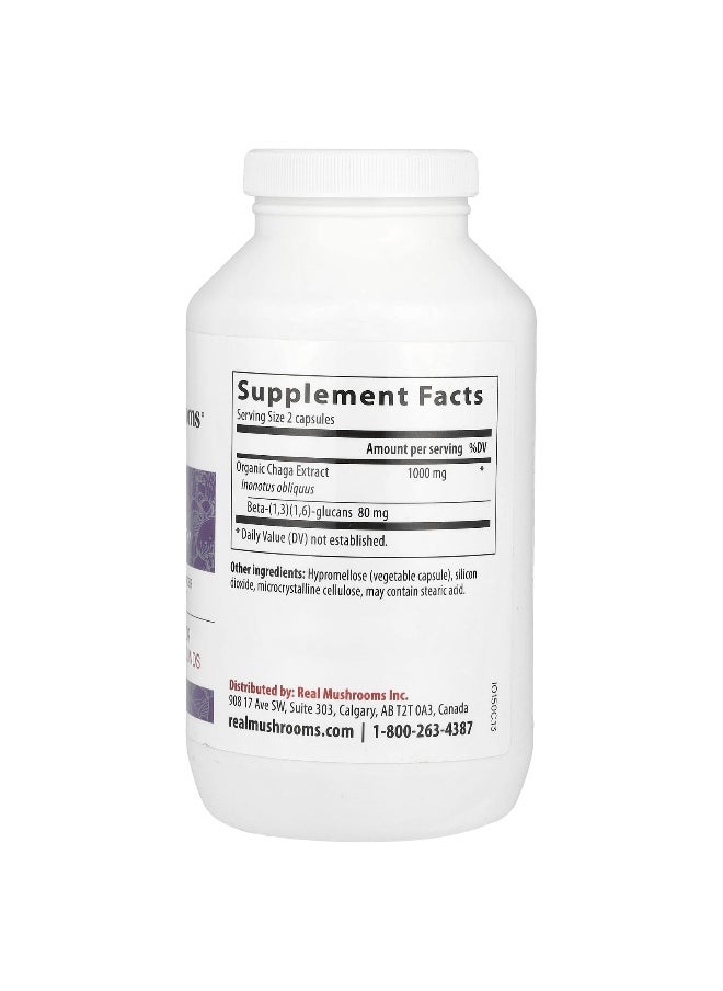Real Mushrooms, Chaga, Mushroom Extract Powder, 300 Capsules