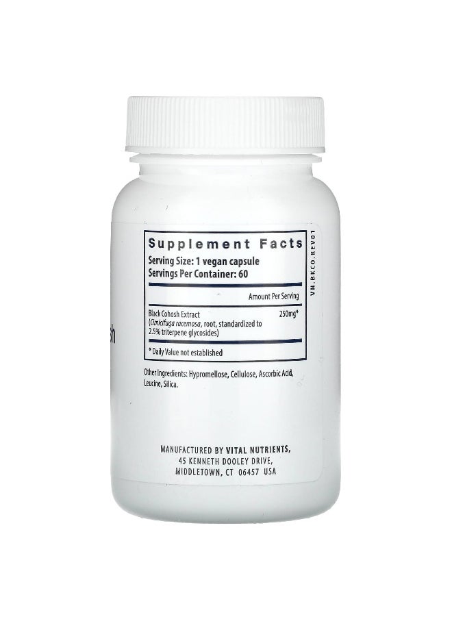 Vital Nutrients, Black Cohosh Extract, 250 mg, 60 Vegan Capsules