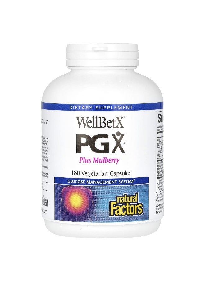 Natural Factors, WellBetX PGX, Plus Mulberry, 180 Vegetarian Capsules