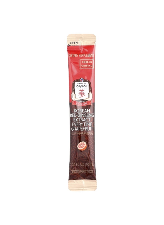 JungKwanJang, Korean Red Ginseng Extract, Everytime, Grapefruit, 30 Sticks, 0.34 fl oz (10 ml) Each