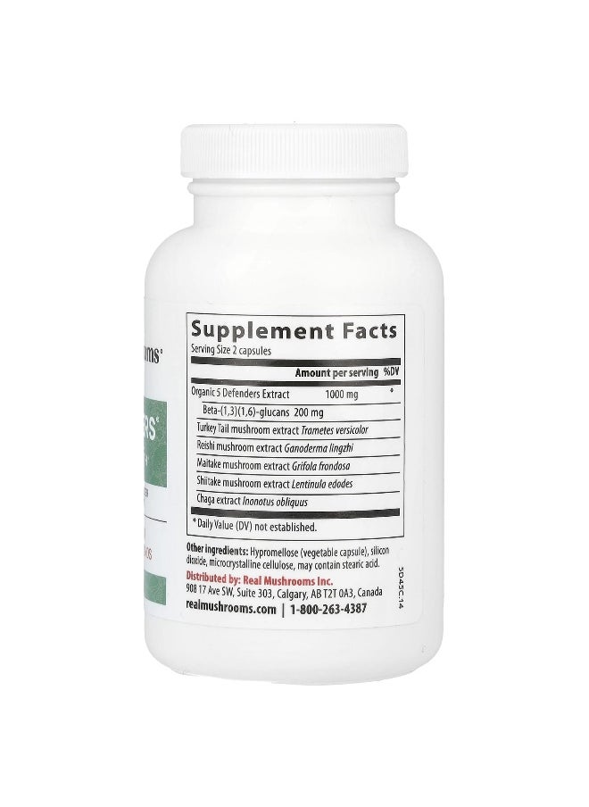 Real Mushrooms, 5 Defenders®, Mushroom Extract Powder, 90 Capsules
