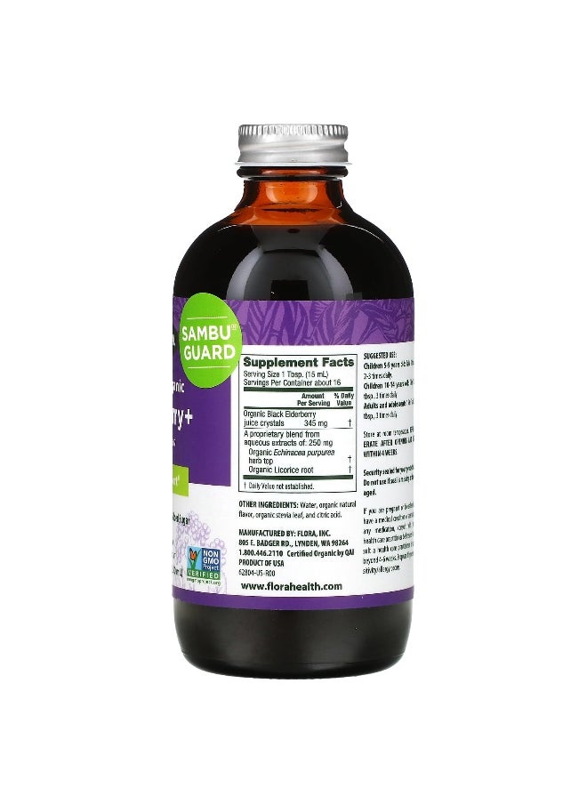 Flora, Certified Organic Elderberry+ with Echinacea, Immune Support,  8.5 fl oz (250 ml)