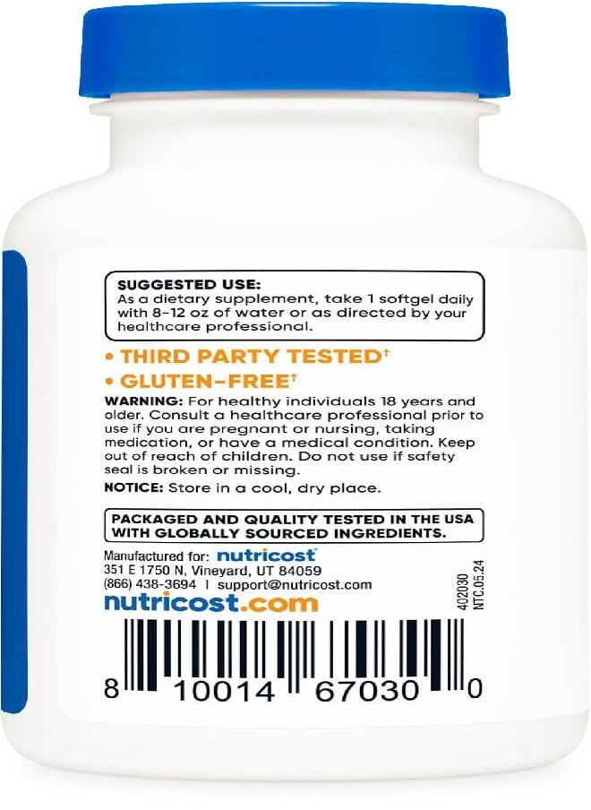 Nutricost Zeaxanthin with Lutein 20mg, 120 Softgels - Potent, Non-GMO, Gluten Free