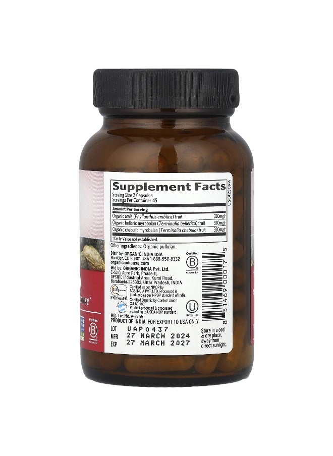 Organic India, Triphala, 90 Vegetarian Caps