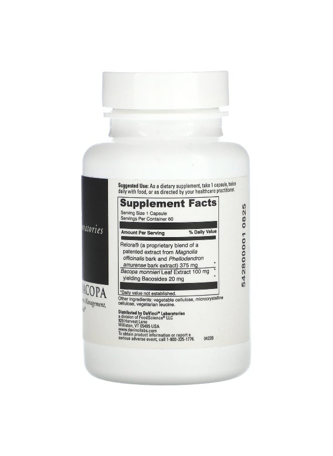 DaVinci Laboratories, Relora With Bacopa, 60 Capsules