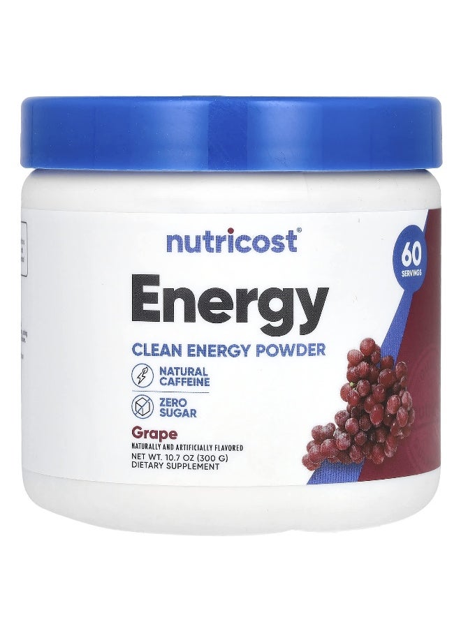 Nutricost, Energy, Clean Energy Powder, Grape, 10.7 oz (300 g)