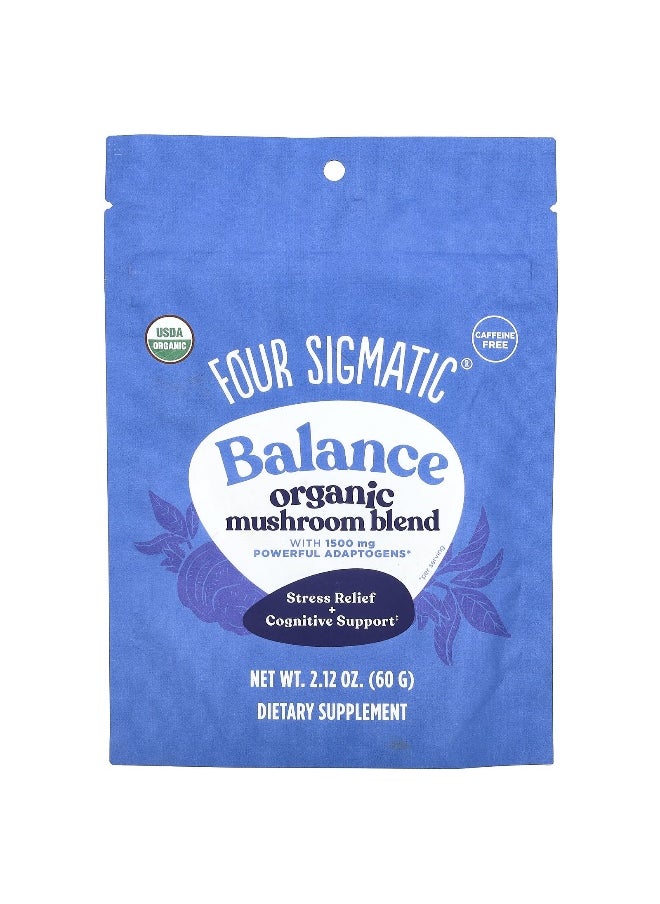 Four Sigmatic, Balance, Organic Mushroom Blend, Caffeine Free, 2.12 oz (60 g)