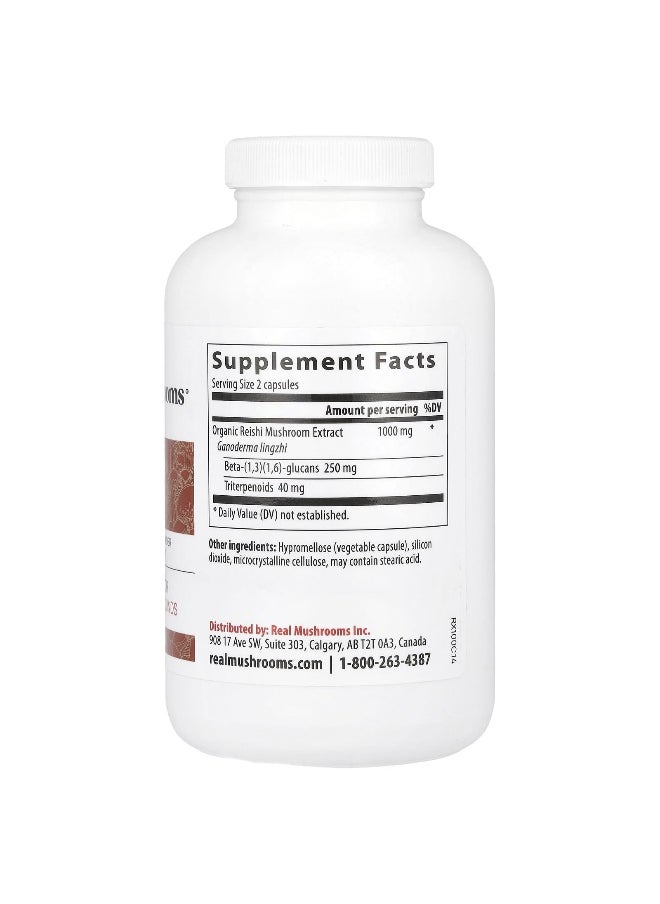 Real Mushrooms, Reishi, Mushroom Extract Powder, 200 Capsules