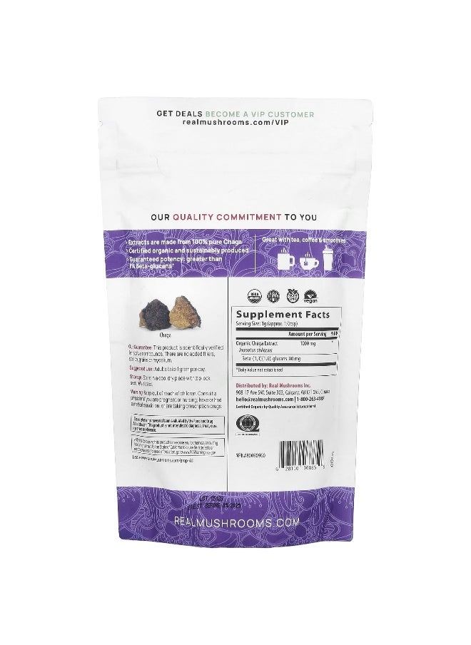 Real Mushrooms, Chaga, Organic Mushroom Extract Powder, 5.29 oz (150 gm)