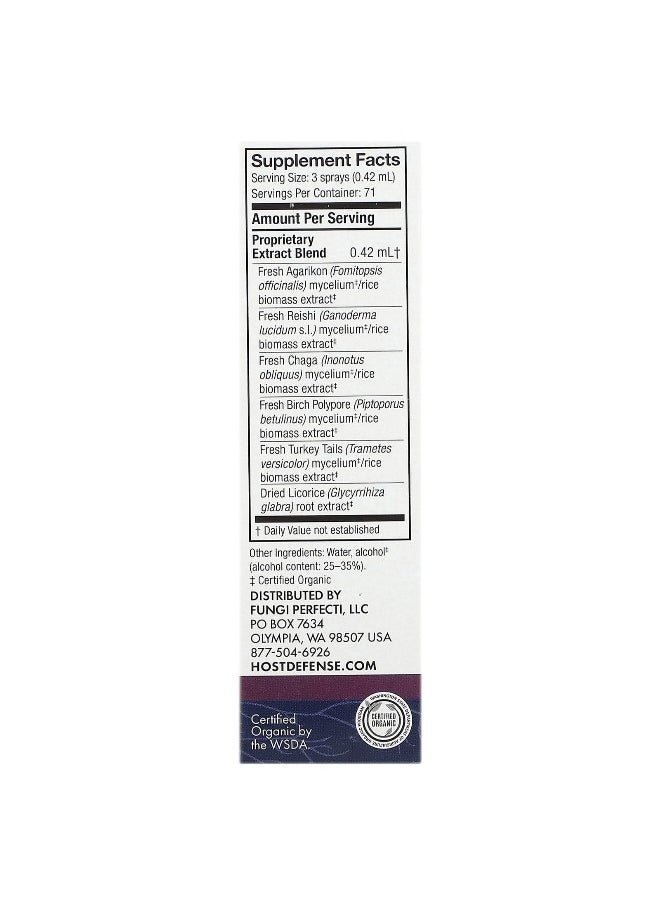 Host Defense, Mushrooms, MycoShield Spray, Licorice Root, 1 fl oz (30 ml)