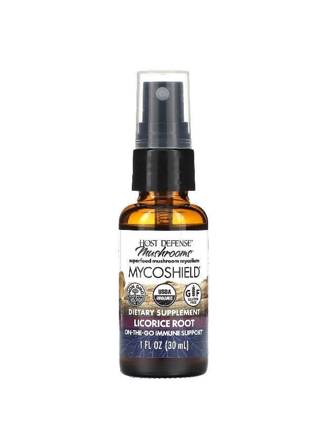 Host Defense, Mushrooms, MycoShield Spray, Licorice Root, 1 fl oz (30 ml)