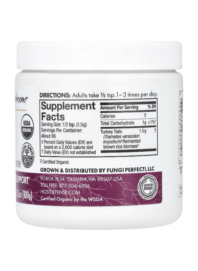 Host Defense, Mushrooms™, Turkey Tail, Mushroom Mycelium Powder, 3.5 oz (100 g)