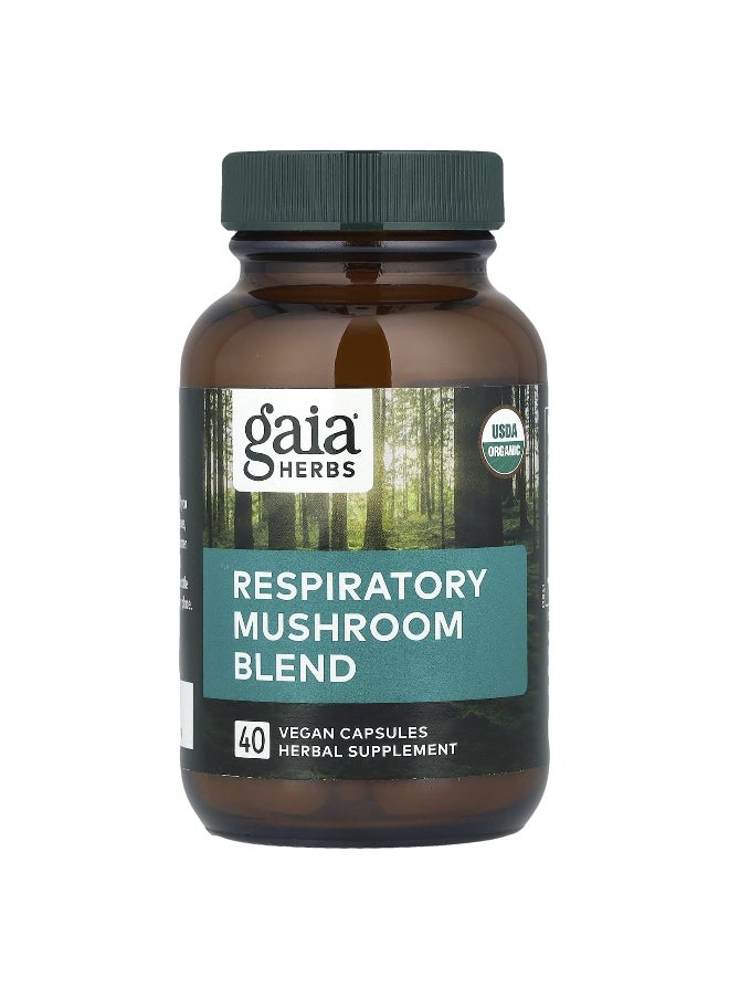 Gaia Herbs, Respiratory Mushroom Blend, 40 Vegan Capsules