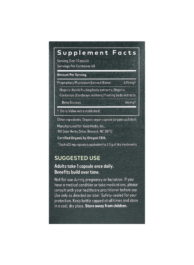 Gaia Herbs, Respiratory Mushroom Blend, 40 Vegan Capsules