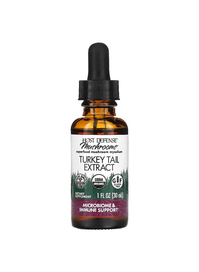 Host Defense, Mushrooms, Organic Turkey Tail Extract, 1 fl oz (30 ml)