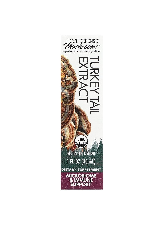Host Defense, Mushrooms, Organic Turkey Tail Extract, 1 fl oz (30 ml)