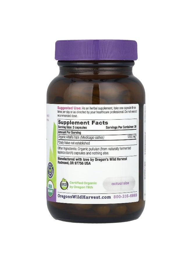 Oregon's Wild Harvest, Organic Alfalfa, 1,200 mg, 90 Organic Vegan Capsules (400 mg per Capsule)