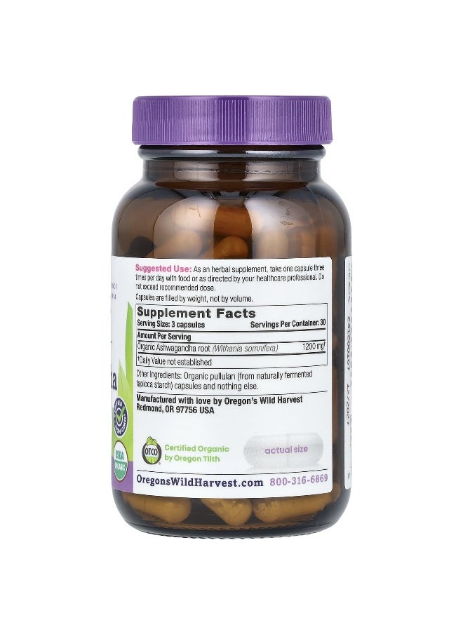 Oregon's Wild Harvest, Organic Ashwagandha, 1,200 mg, 90 Organic Vegan Capsules (400 mg per Capsule)