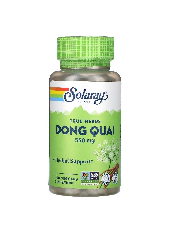 Solaray, True Herbs, Dong Quai, 550 mg, 100 VegCaps
