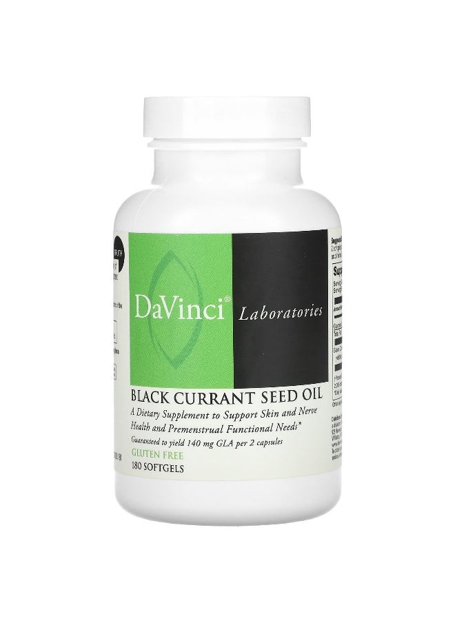 DaVinci Laboratories, Black Currant Seed Oil, 1,000 mg, 180 Softgels (500 mg per Softgel)