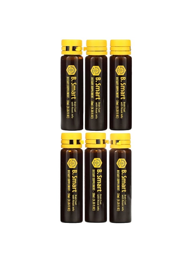 Beekeeper's Naturals, Royal Jelly Brain Fuel, 6 Vials, 0.35 fl oz (10 ml) Each