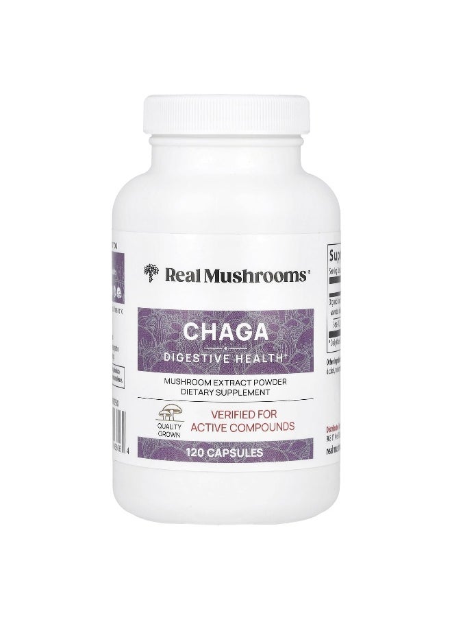 Real Mushrooms, Chaga, Mushroom Extract Powder, 120 Capsules