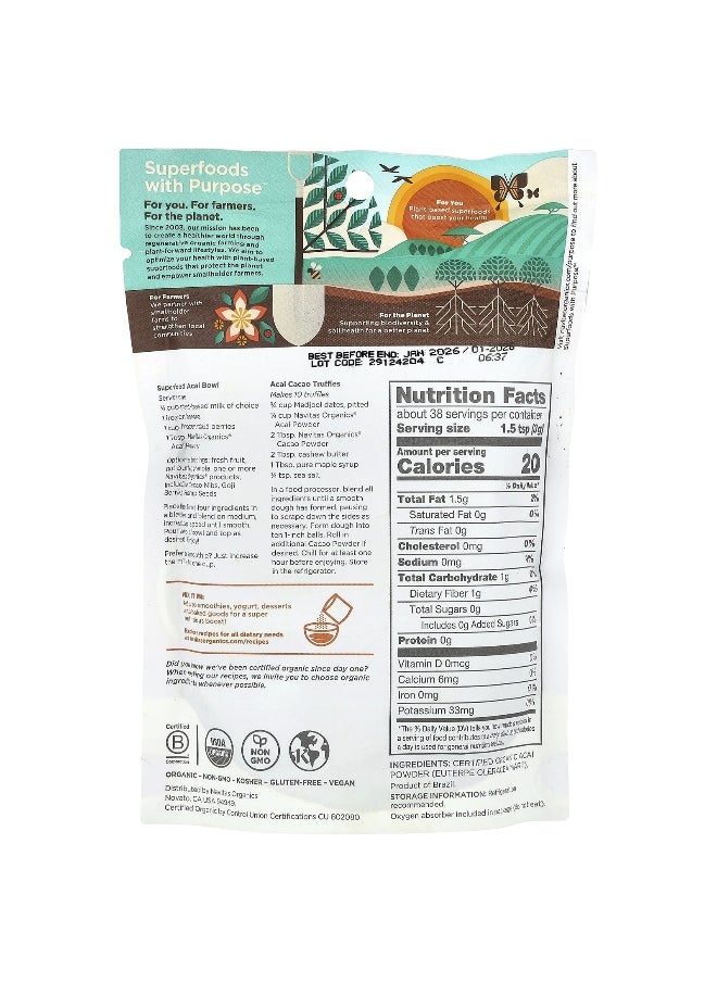 Navitas Organics, Organic Acai Powder, 4 oz (113 g)