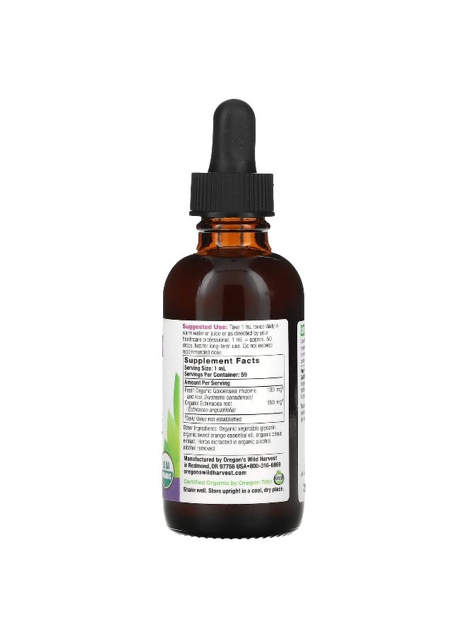 Oregon's Wild Harvest, Organic Echinacea Goldenseal, Orange, 2 fl oz (59 ml)
