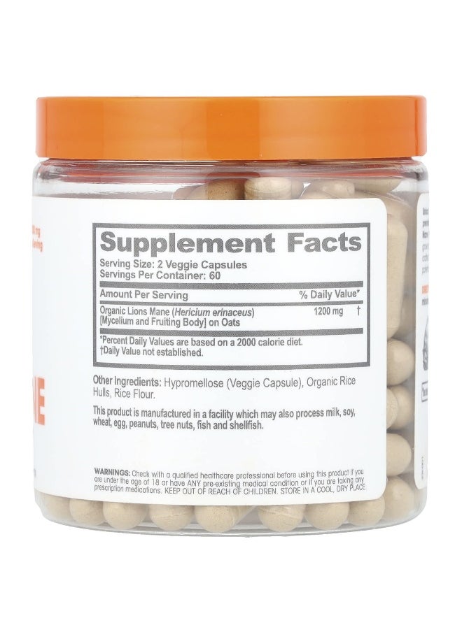 The Genius Brand, Genius Lion's Mane, 1,200 mg, 120 Veggie Capsules (600 mg Per Capsule)
