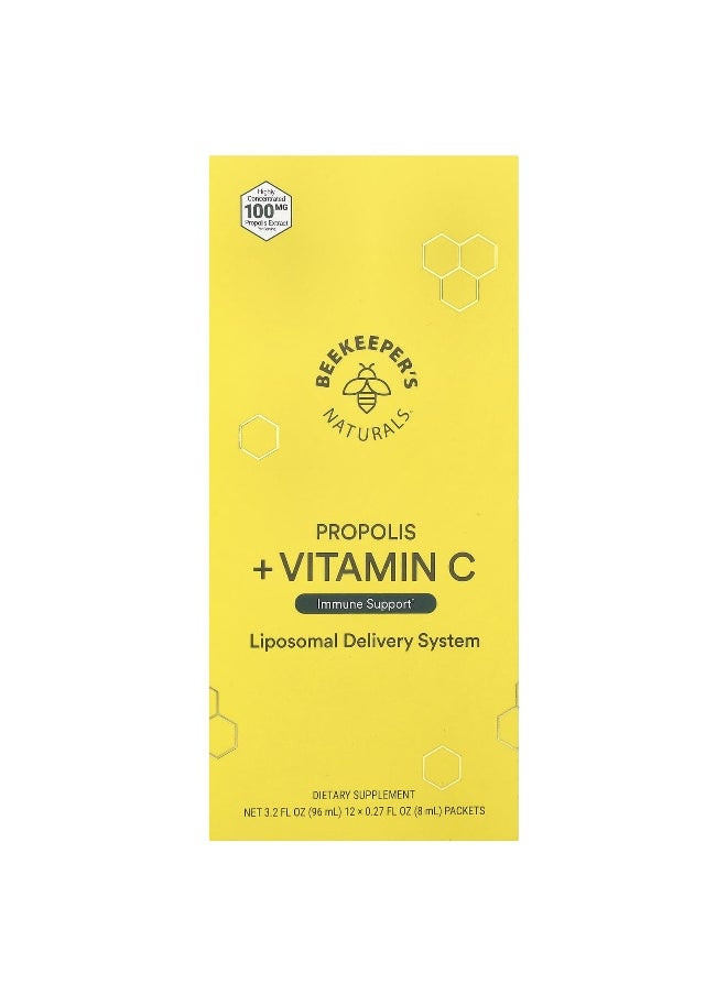 Beekeeper's Naturals, Propolis + Vitamin C, 12 Packets, 0.27 fl oz (8 ml) Each