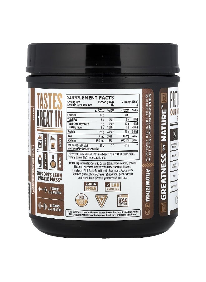 Zhou Nutrition, Plant Complete, Perfect Digestibility Plant-Based Protein, Chocolate, 21.4 oz (608 g)