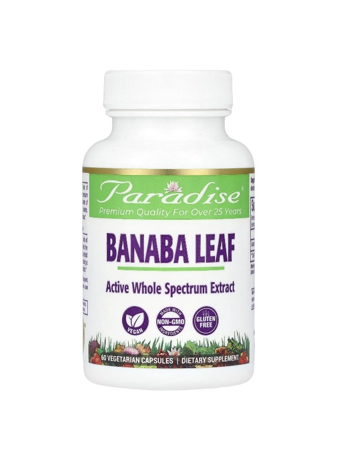 Paradise Herbs, Banaba Leaf, 250 mg, 60 Vegetarian Capsules
