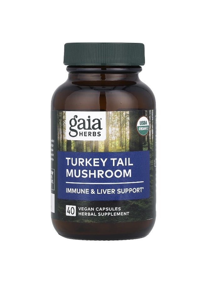 Gaia Herbs, Turkey Tail Mushroom, 400 mg, 40 Vegan Capsules
