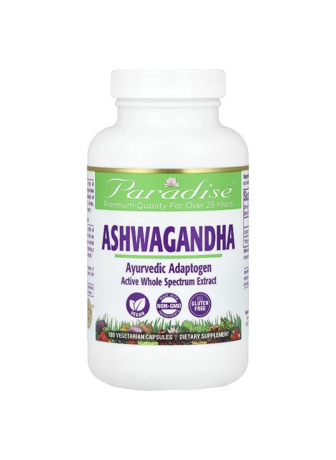 Paradise Herbs, Ashwagandha, 250 mg, 180 Vegetarian Capsules