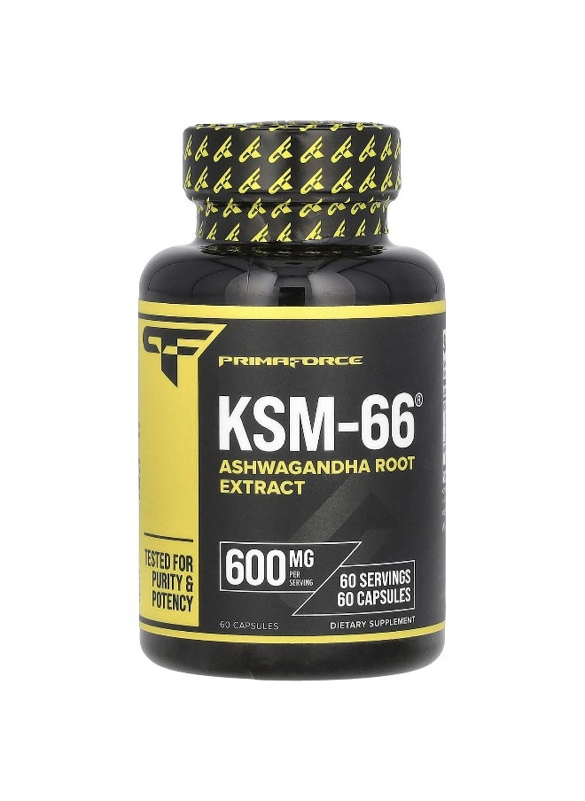 Primaforce, KSM-66, Ashwagandha Root Extract, 600 mg, 60 Capsules