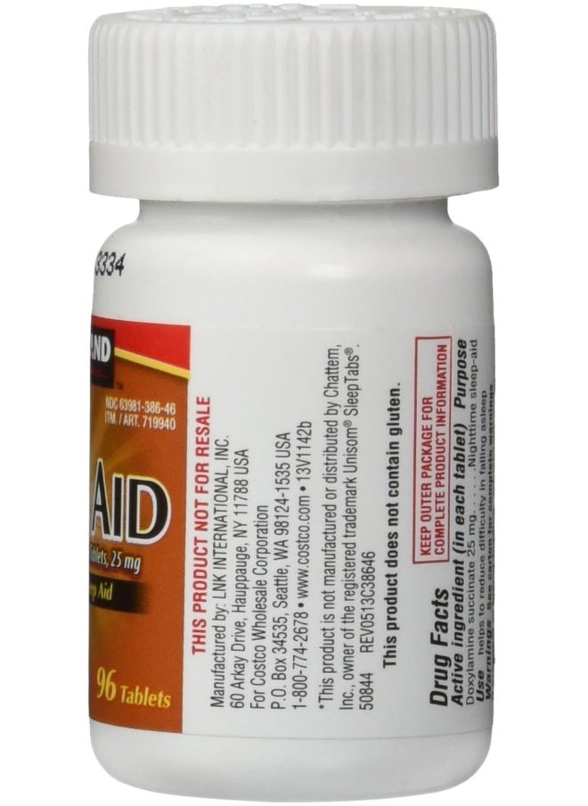 Kirkland Signature Nighttime Sleep Aid 25Mg - 96 Tablets