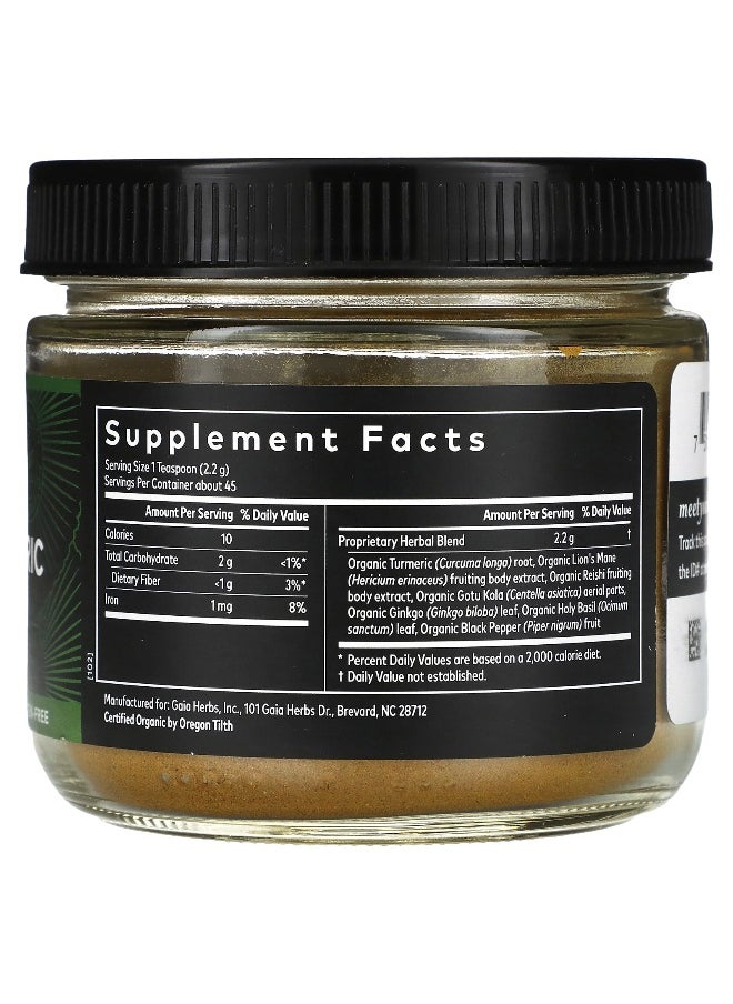 Gaia Herbs, Lion's Mane & Turmeric Powder, 3.53 oz (100 g)