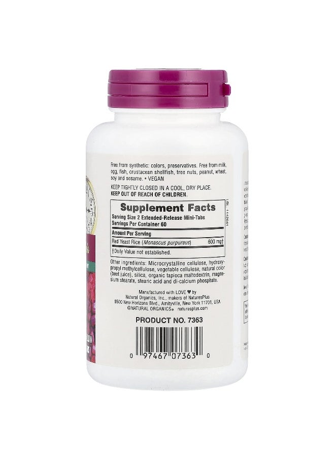 NaturesPlus, Herbal Actives, Red Yeast Rice, 600 mg, 120 Mini-Tabs (300 mg per Tablet)