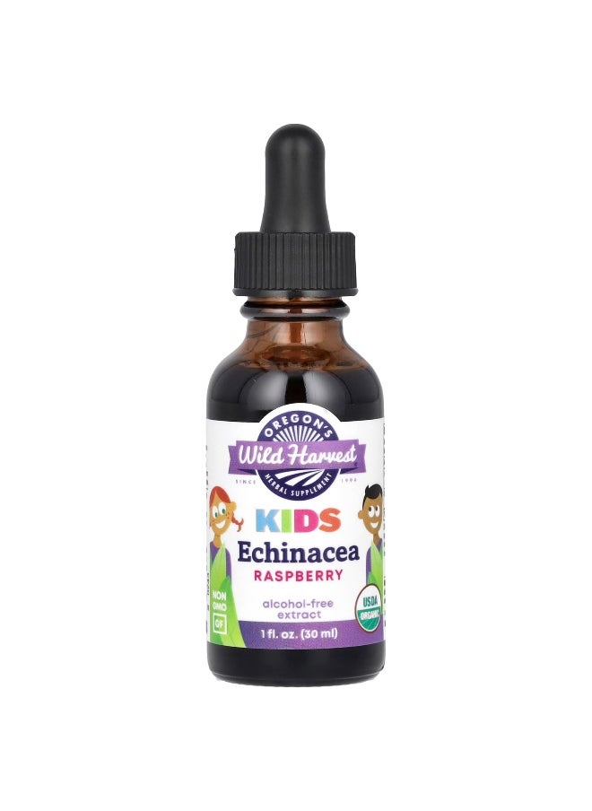 Oregon's Wild Harvest, Kids, Echinacea Extract, Alcohol-Free, Raspberry, 1 fl oz (30 ml)